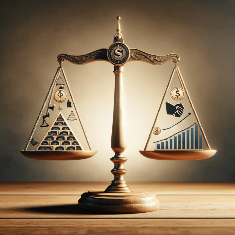 balanced scale symbolizing the contrast between misconceptions and reality of affiliate marketing